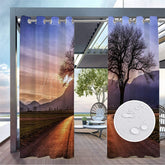 Lofaris Sunset Landscape Waterproof Printed Outdoor Curtains For Gazebo